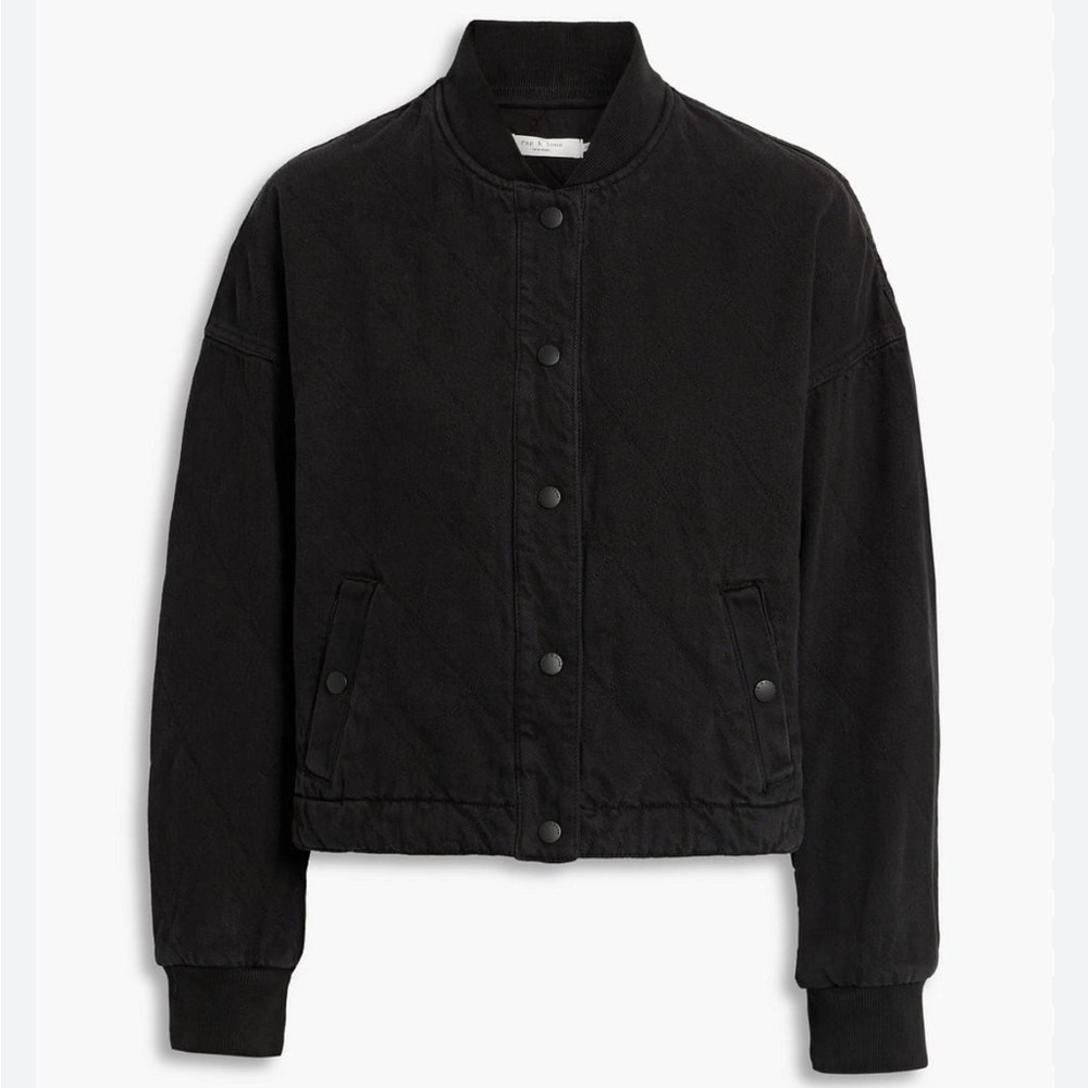 Rag&bone Classic Quilted Black Bomber—black